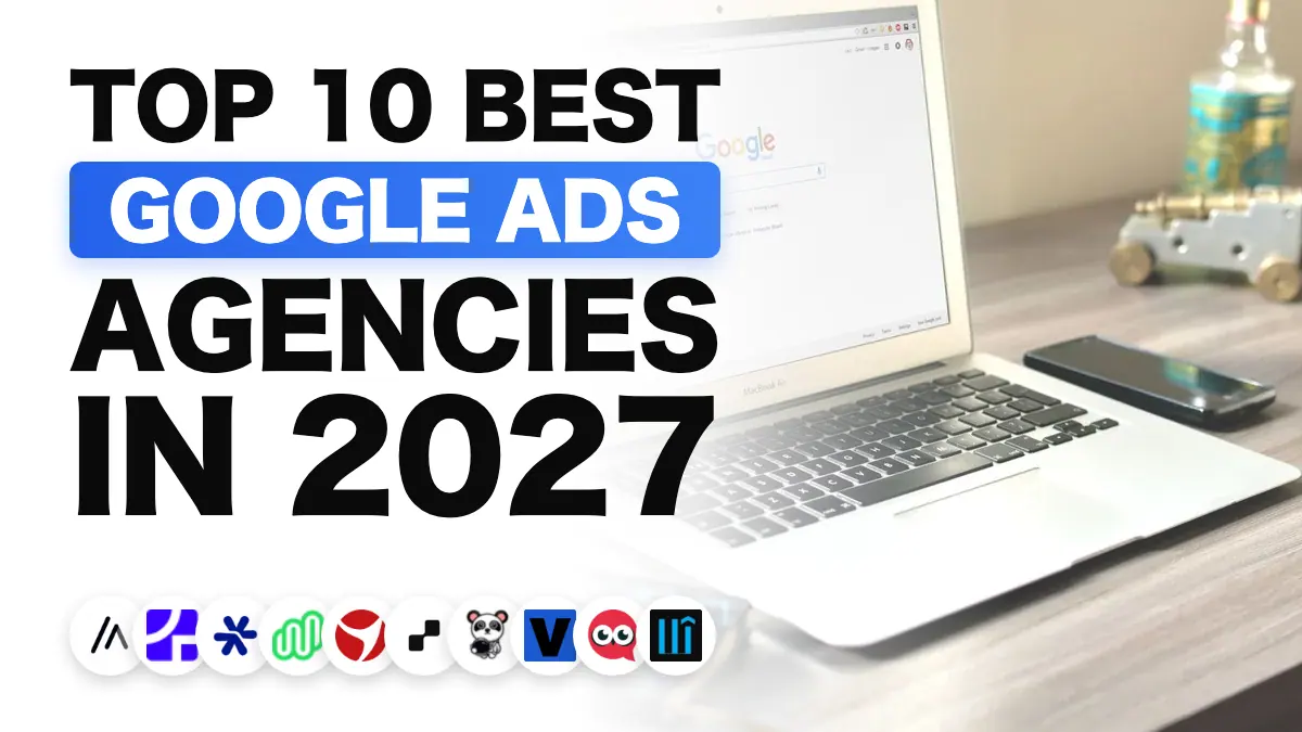 Bir masanın üzerindeki, arama motoru sayfası gösteren dizüstü bilgisayar, Fransa'daki en iyi Google Ads ajanslarının sıralamasını gösteriyor