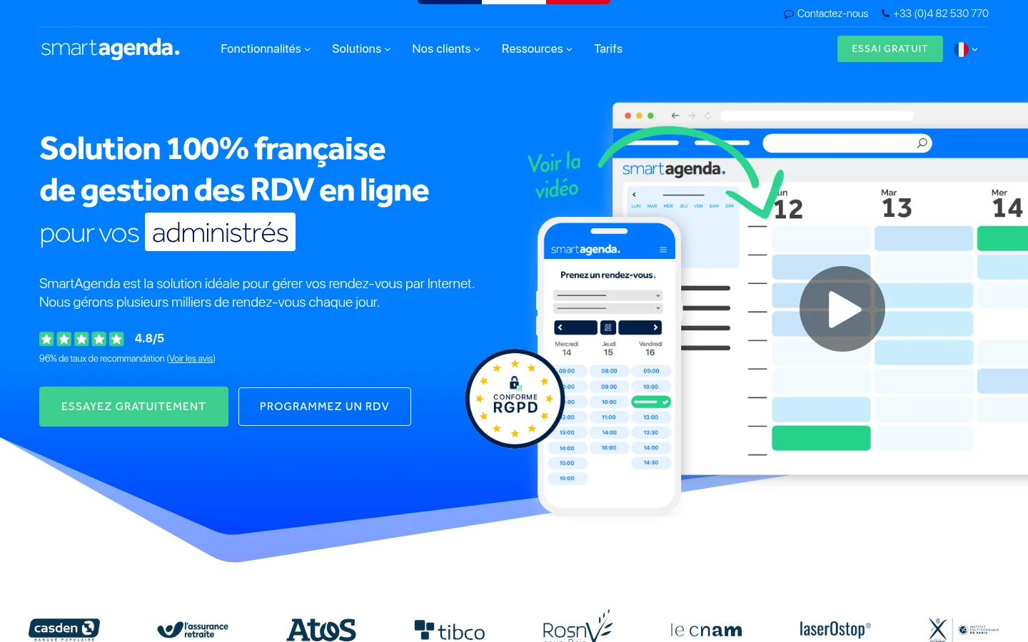 Home page del software Smart Agenda