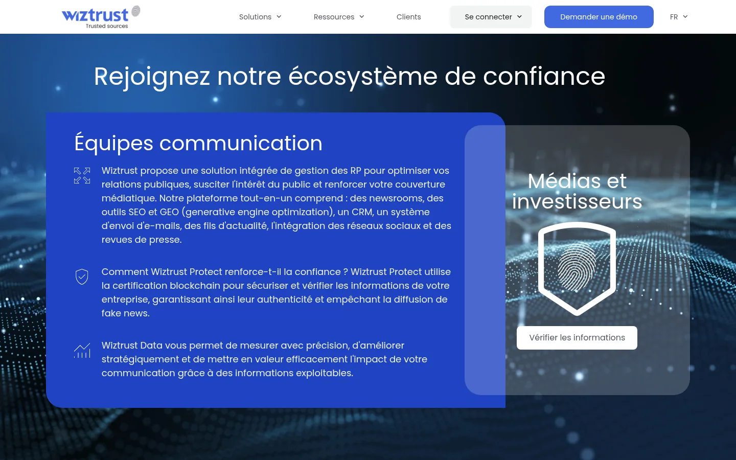 Home page del software Wiztrust