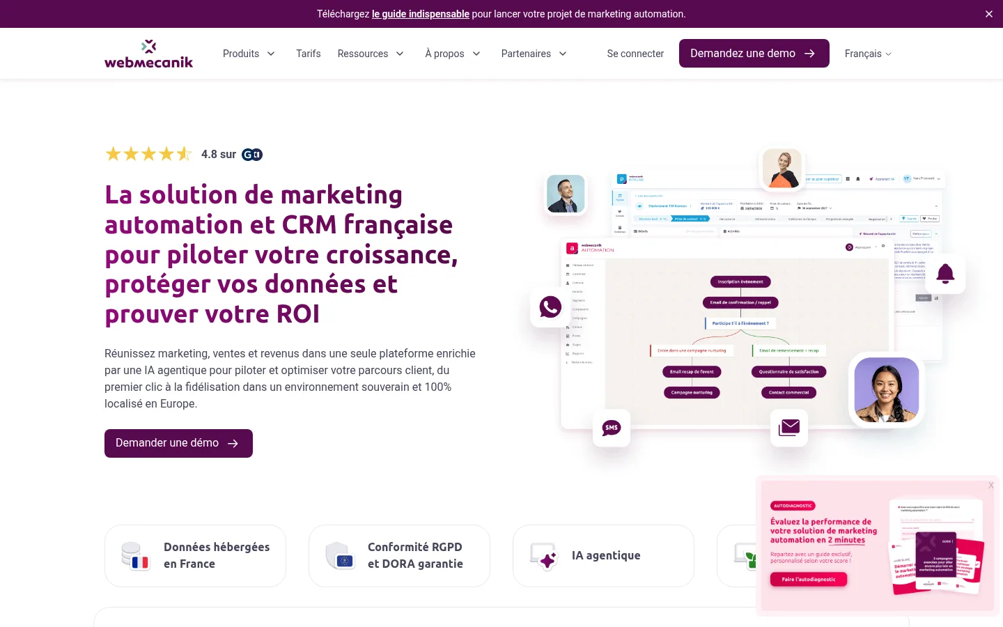 Homepage of the Webmecanik software