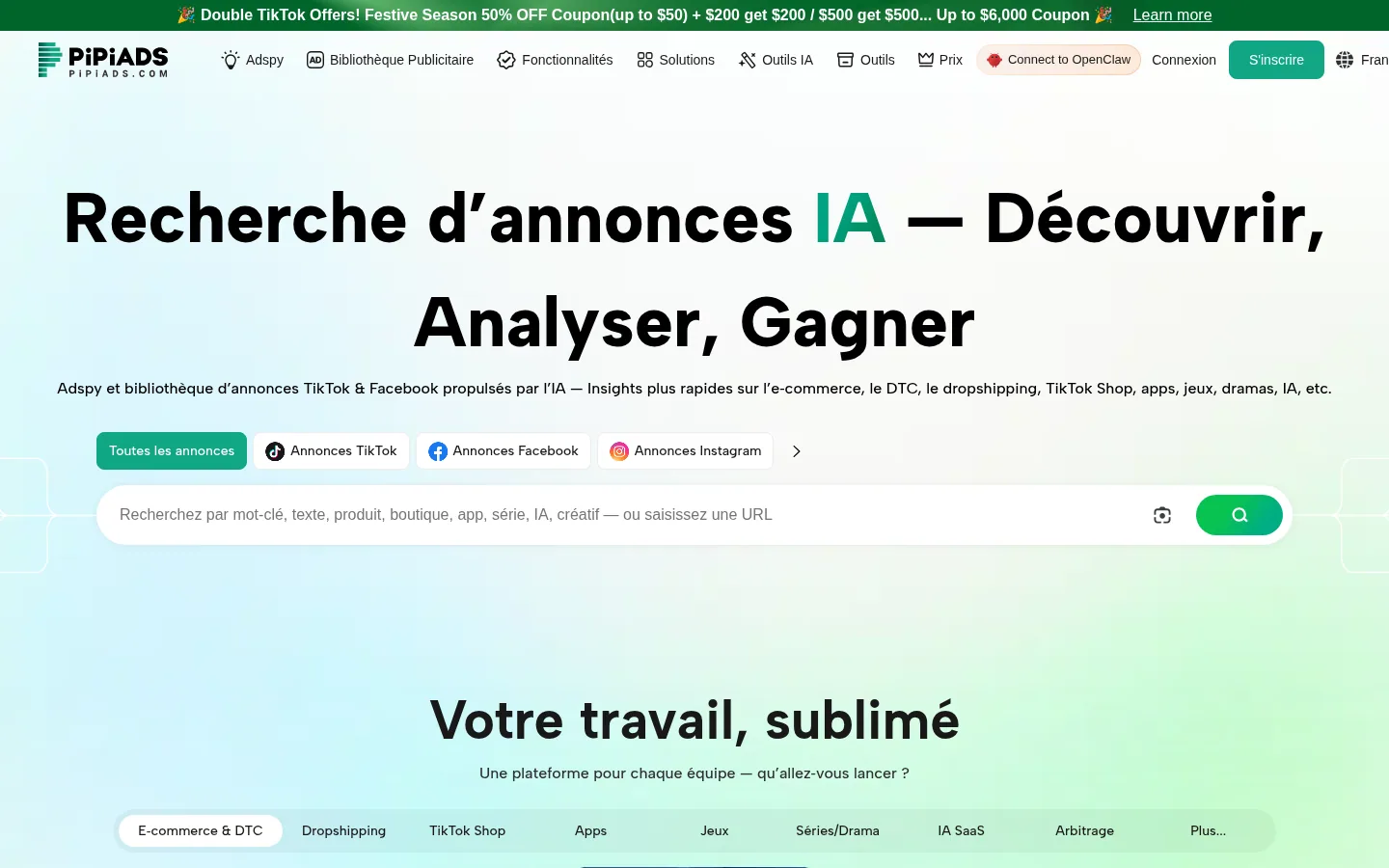 Homepage of the Pipiads software