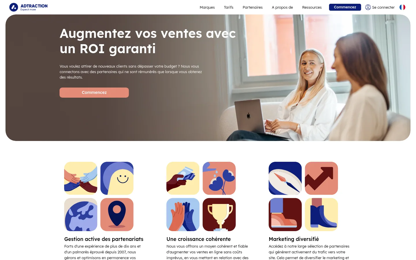 Homepage of the Adtraction software