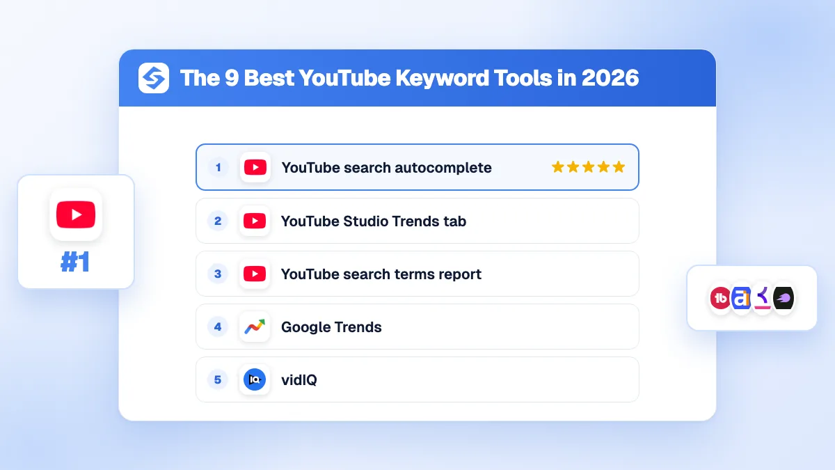 Las 9 mejores herramientas de palabras clave para YouTube en 2026 (gratis y de pago) y cómo usarlas