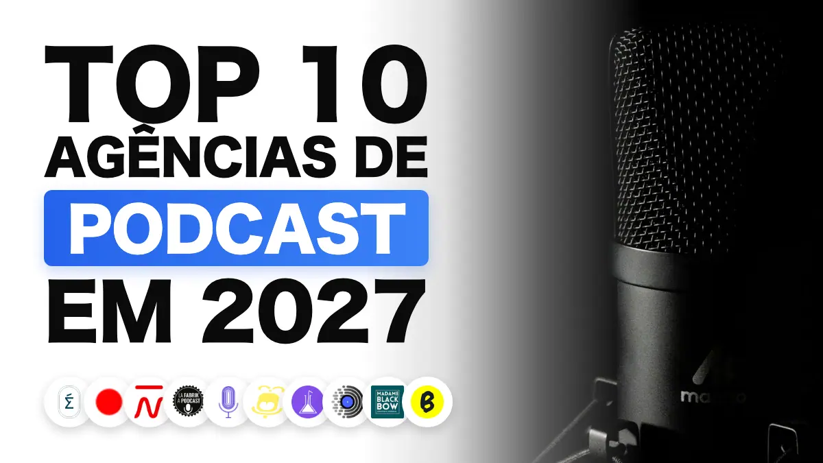 Microfone de estúdio fotografado sobre fundo escuro, que ilustra o ranking das melhores agências de podcast na França