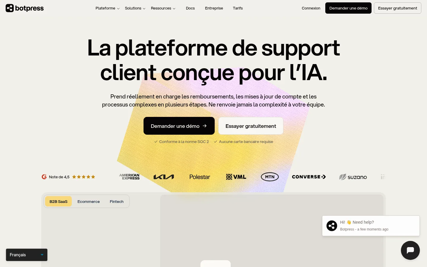 Startseite der Software Botpress