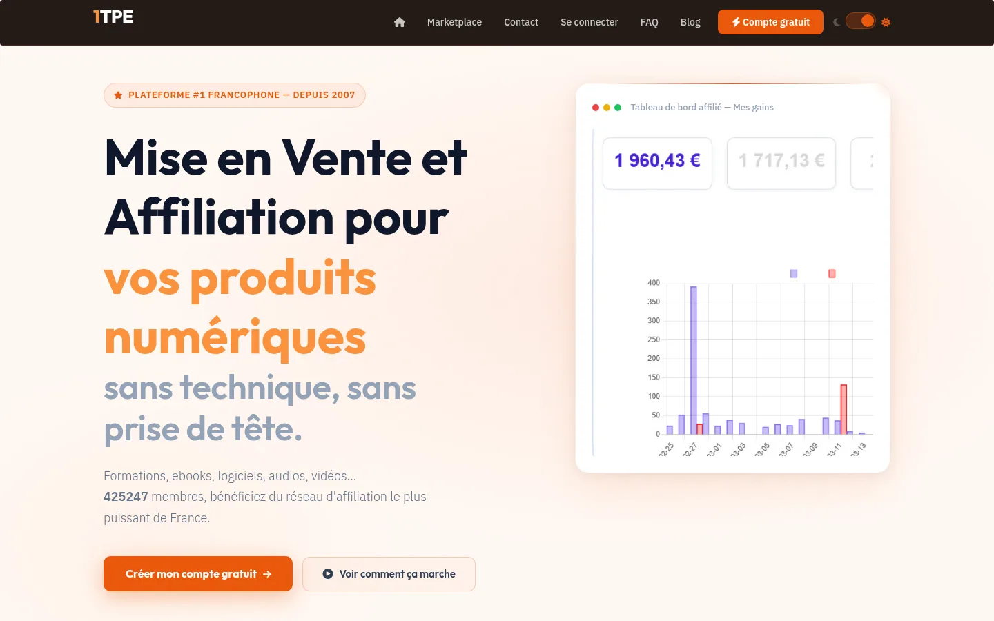 Homepage of the 1TPE software