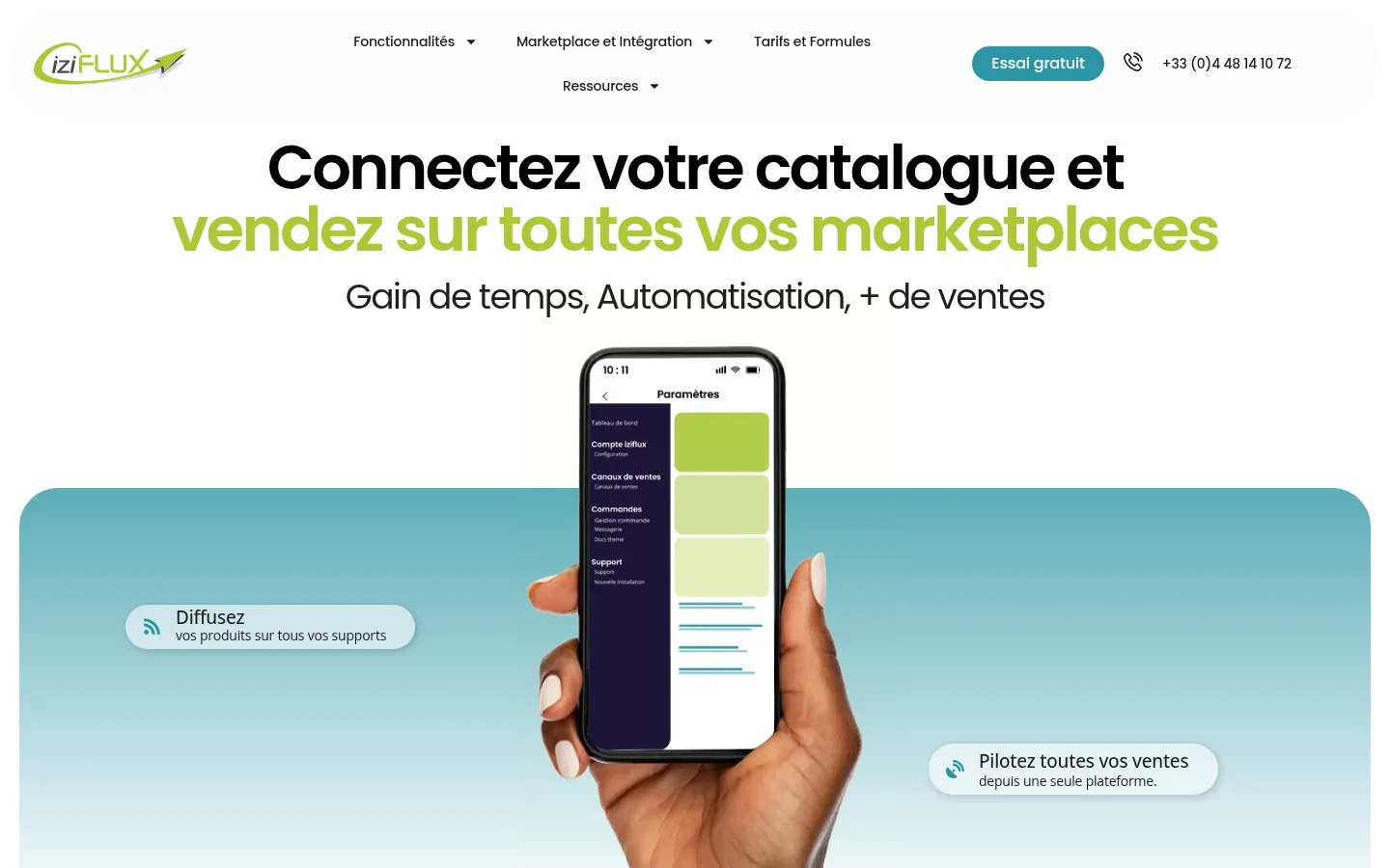 Iziflux software home page
