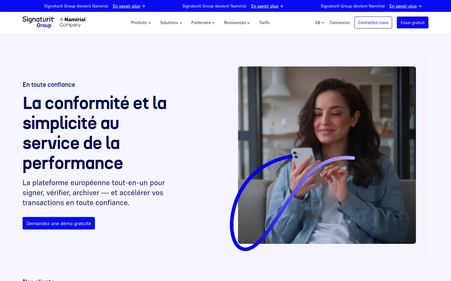 Homepage of the Signaturit software