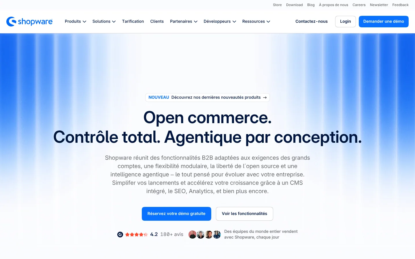Startseite der Software Shopware