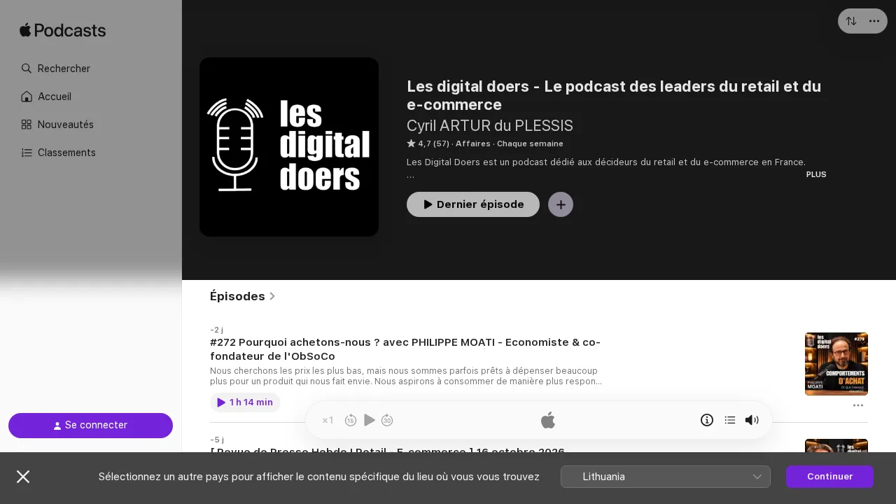 Cyril Artur du Plessis의 Les Digital Doers Apple Podcasts 페이지, 평가 57개에서 5점 만점에 4.7점