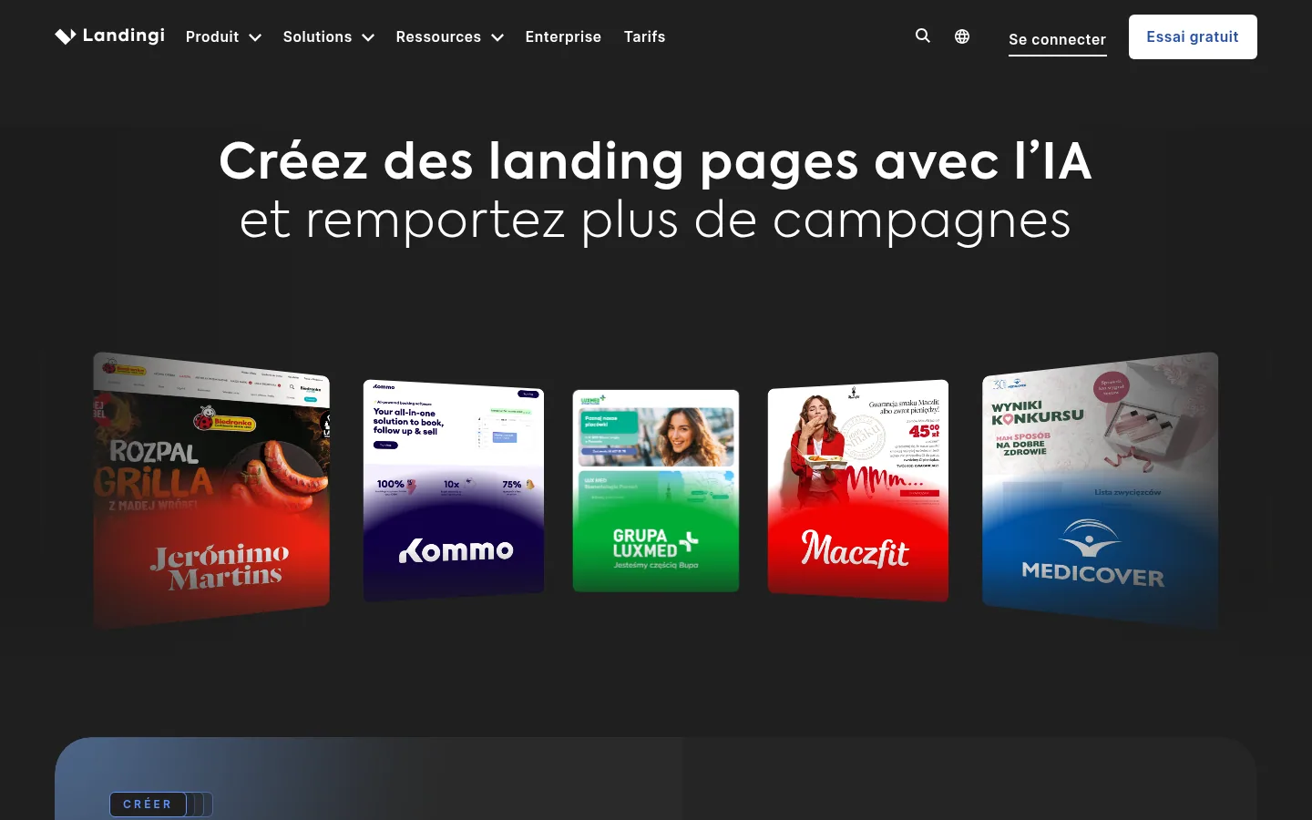 Landingi software homepage