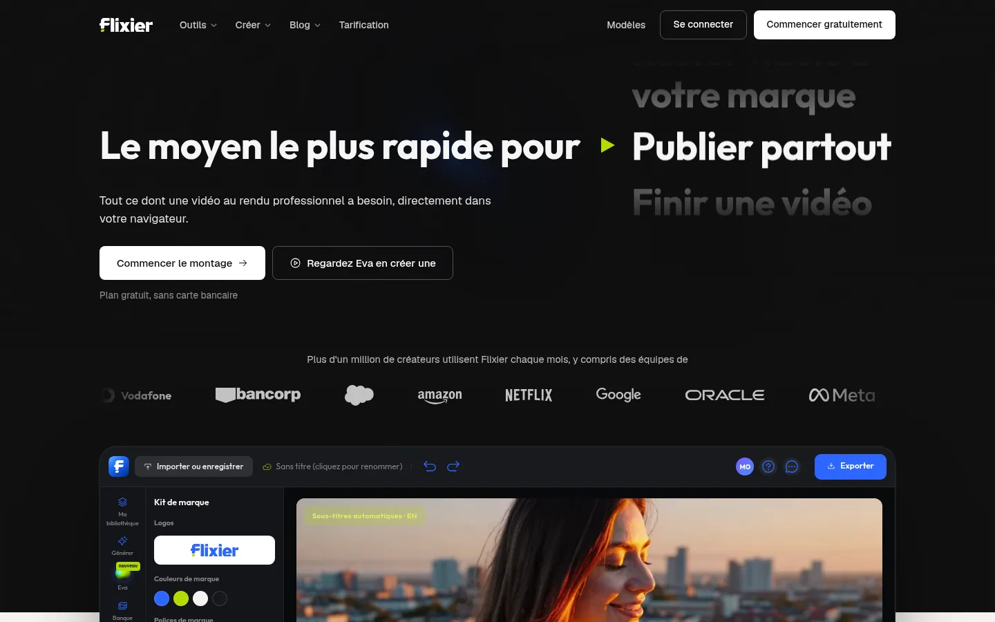 Flixier software home page