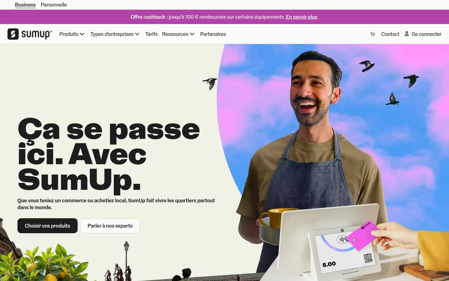 Homepage del software SumUp