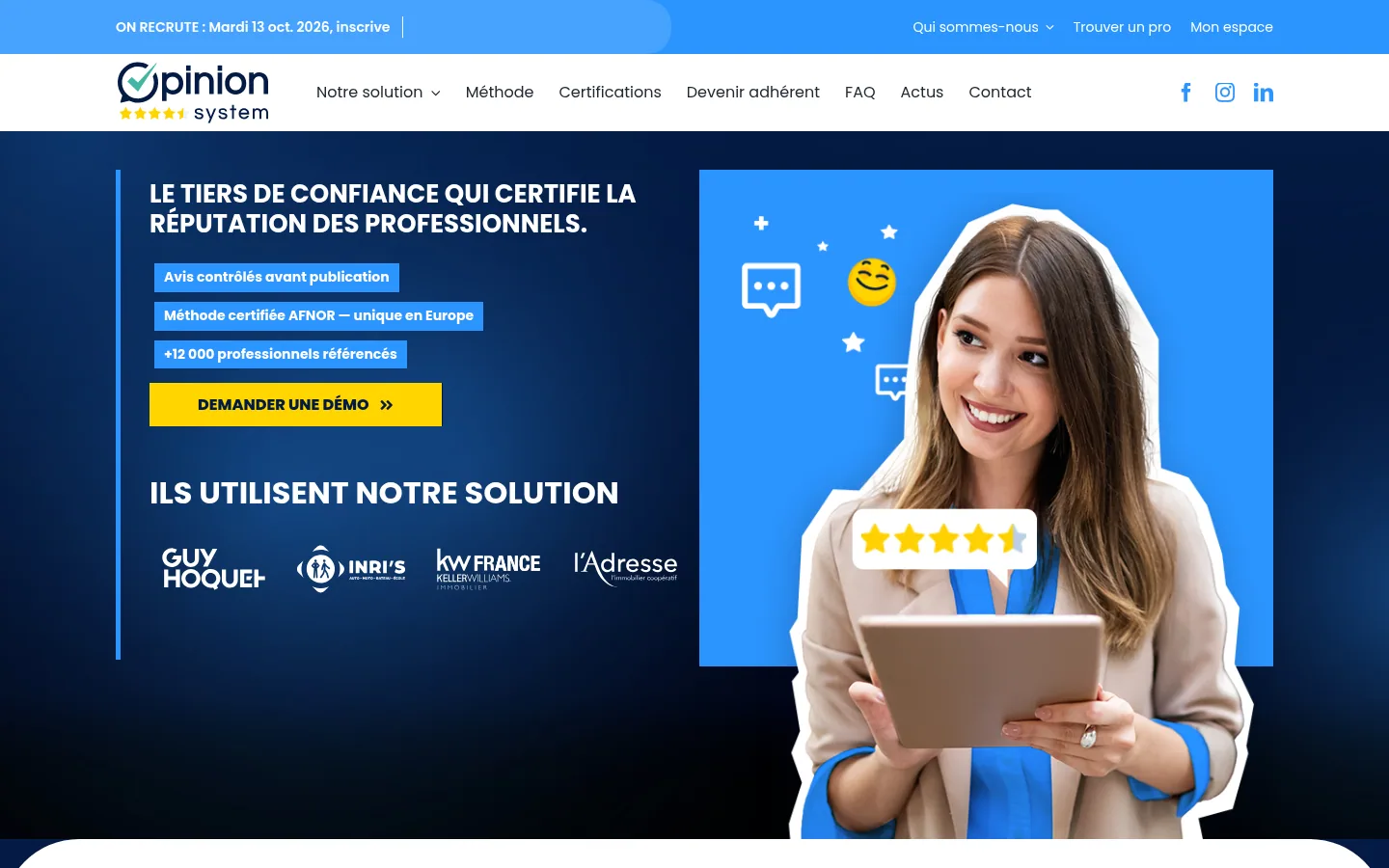 Opinion System software home page