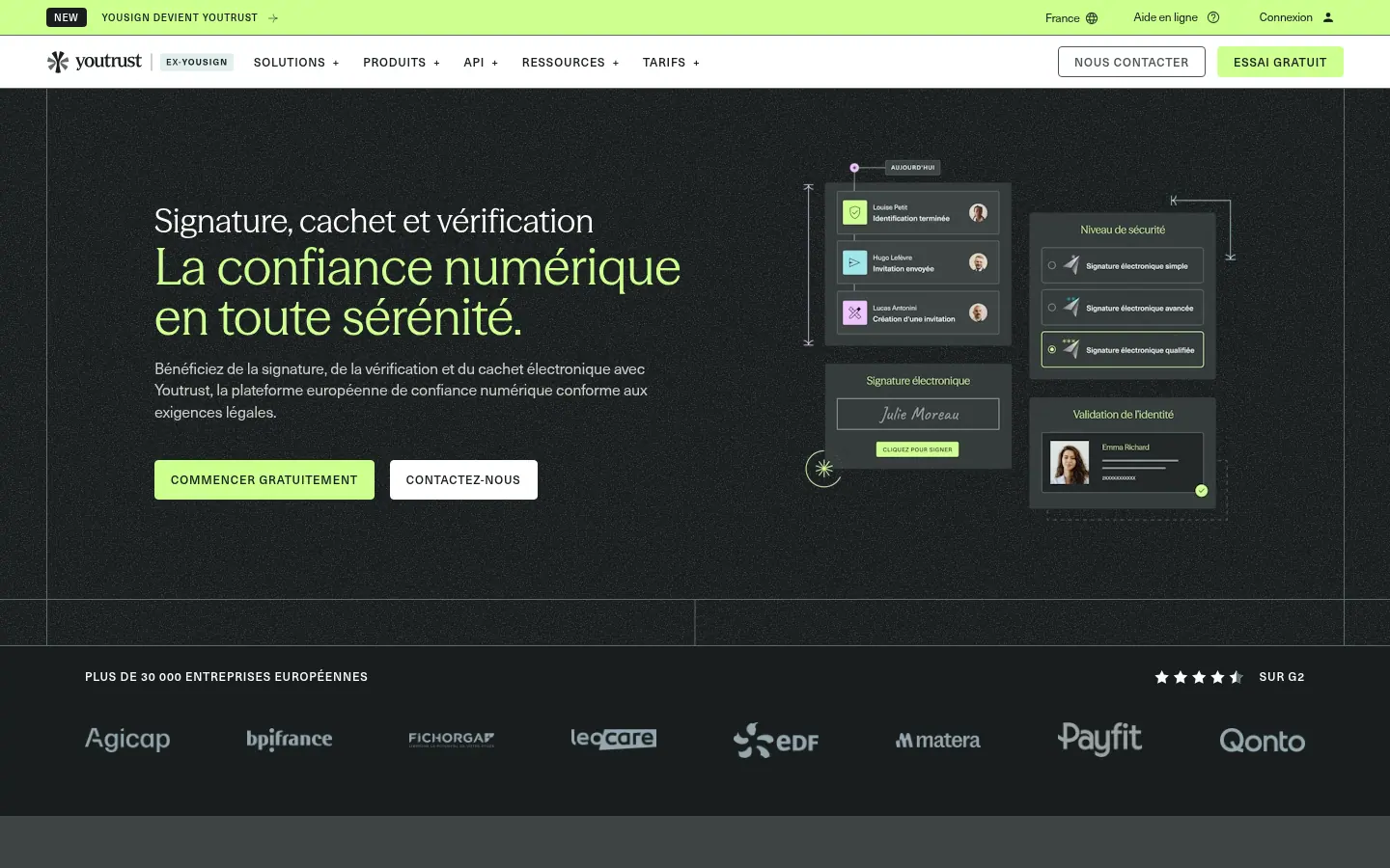 Homepage of the Youtrust software