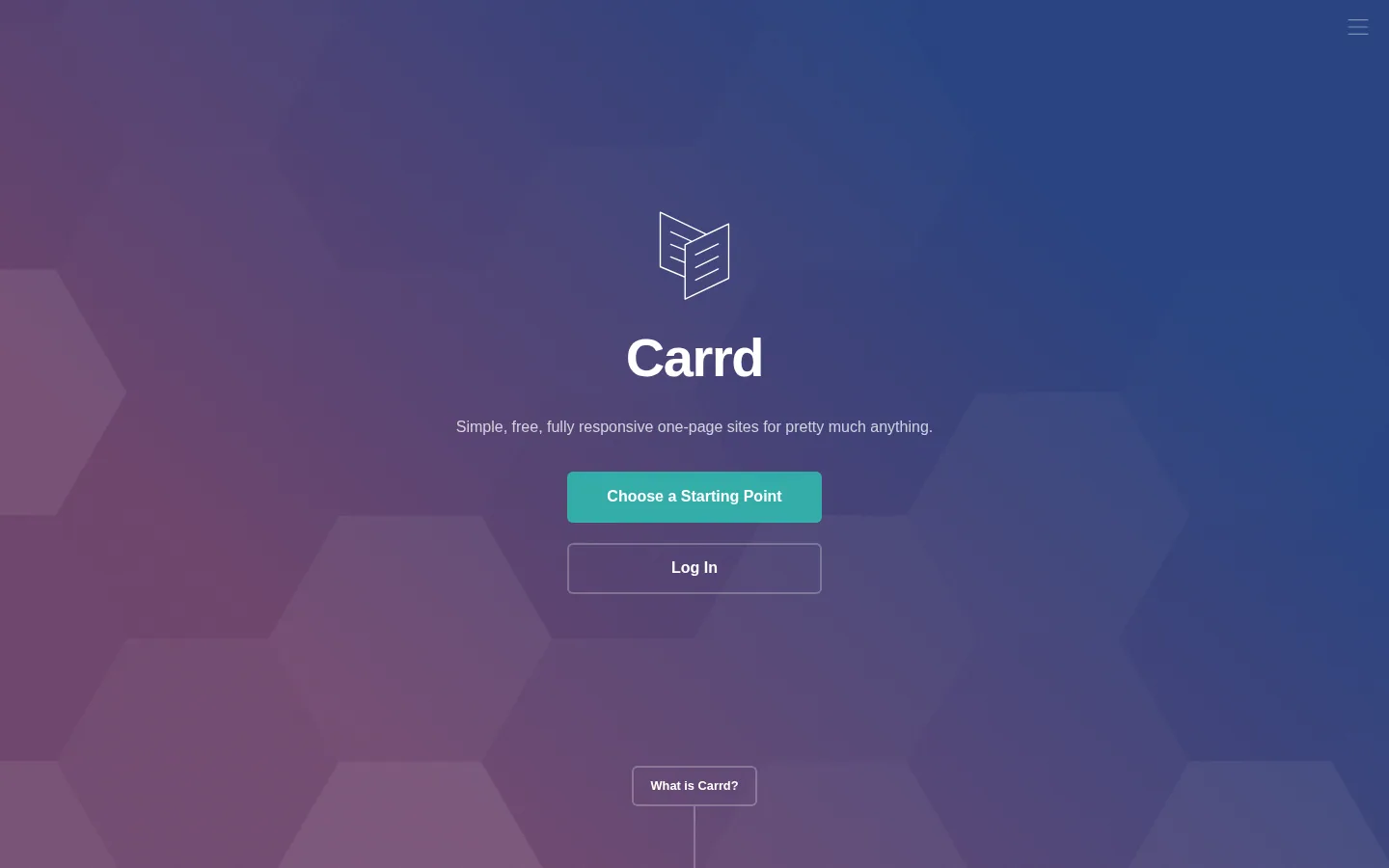 Carrd software homepage