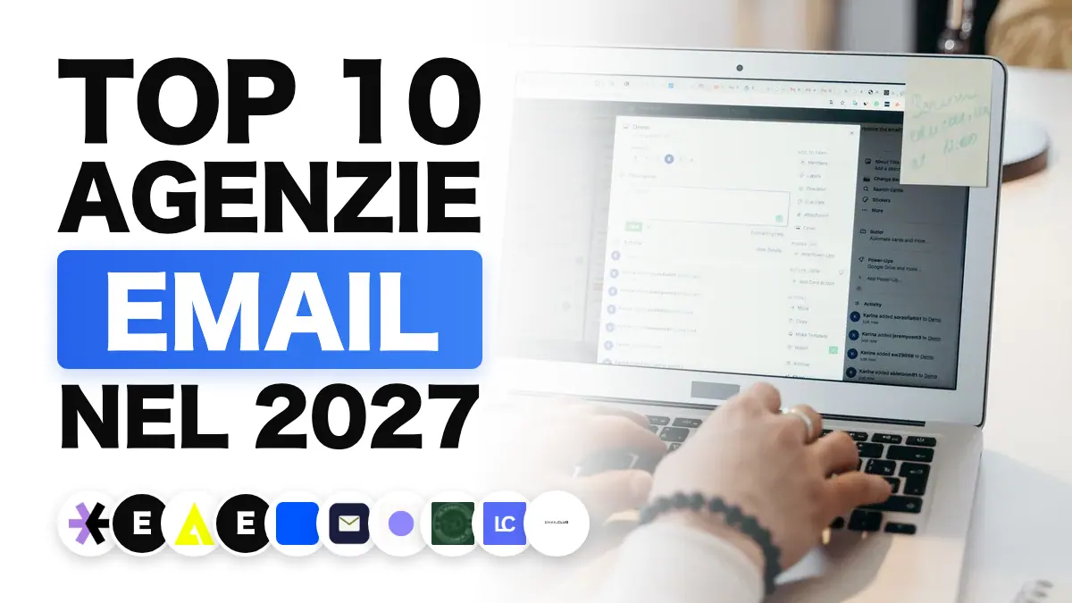 Persona che digita su un portatile in un ufficio luminoso, che illustra la classifica delle migliori agenzie di email marketing in Francia