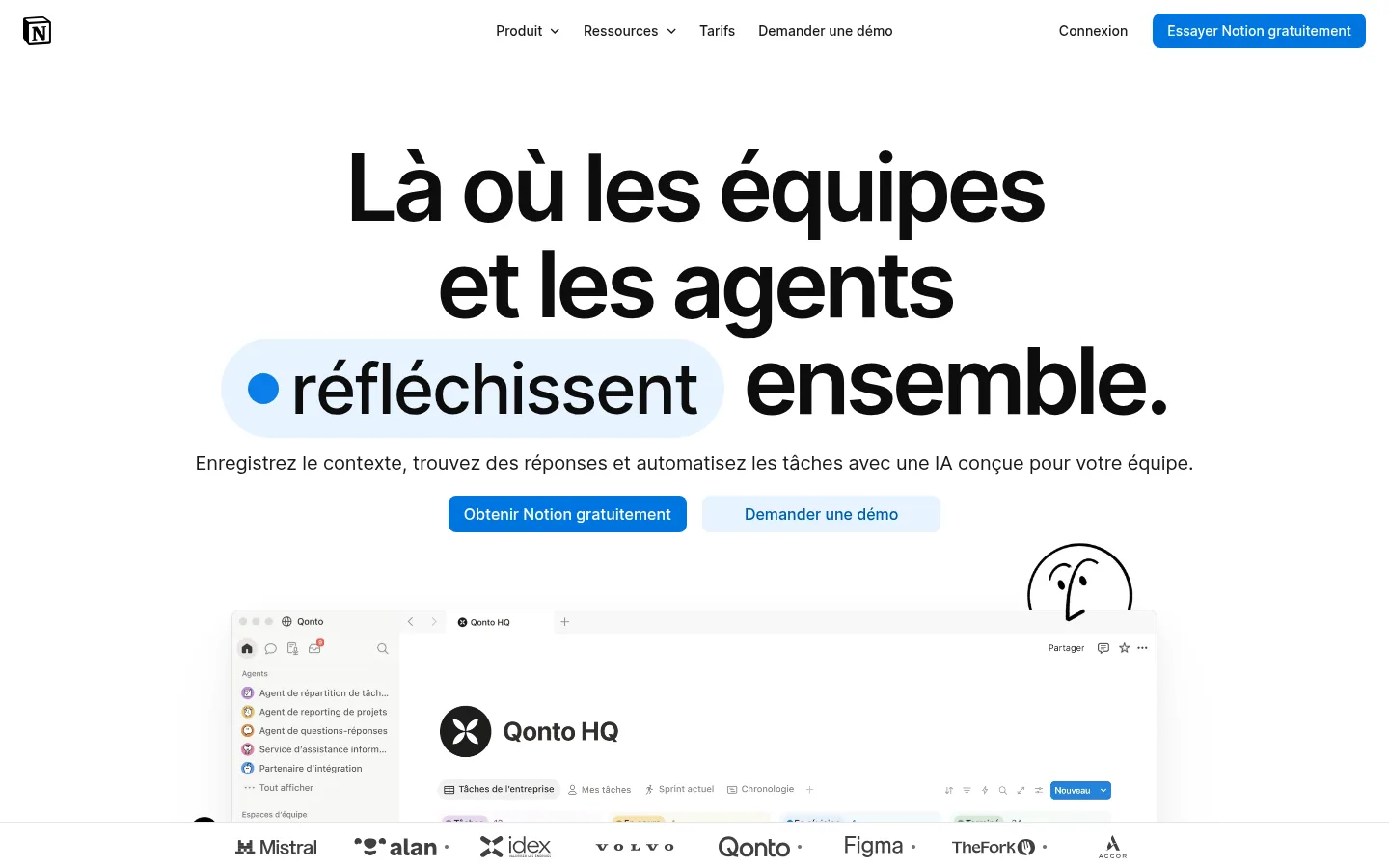 Notion software home page