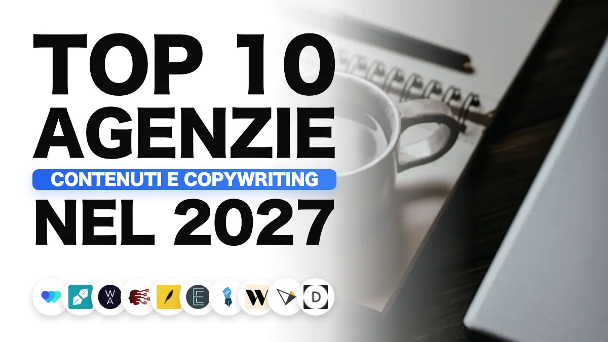 Quaderno, tazza di caffè e portatile su una scrivania da scrittura, che illustra la classifica delle migliori agenzie di content marketing in Francia
