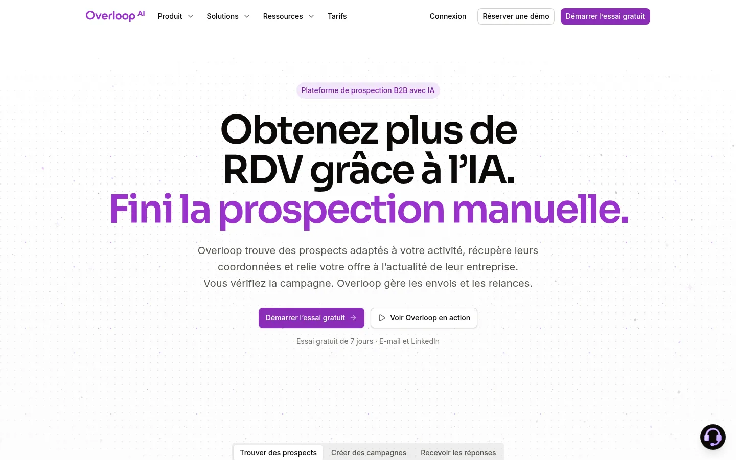 Homepage of the Overloop software