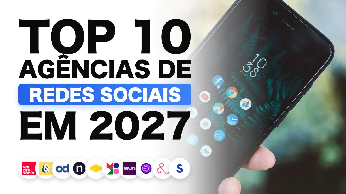 Mão segurando um smartphone com aplicativos de redes sociais, que ilustra o ranking das melhores agências de redes sociais na França