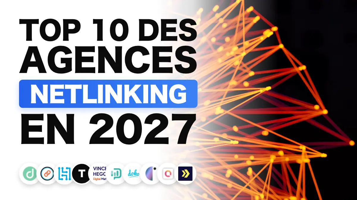 Lignes et points orange formant un réseau abstrait, illustrant le classement des meilleures agences de netlinking en France