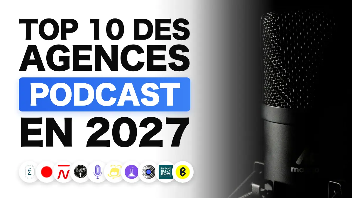Micro de studio photographié sur fond sombre, illustrant le classement des meilleures agences de podcast en France