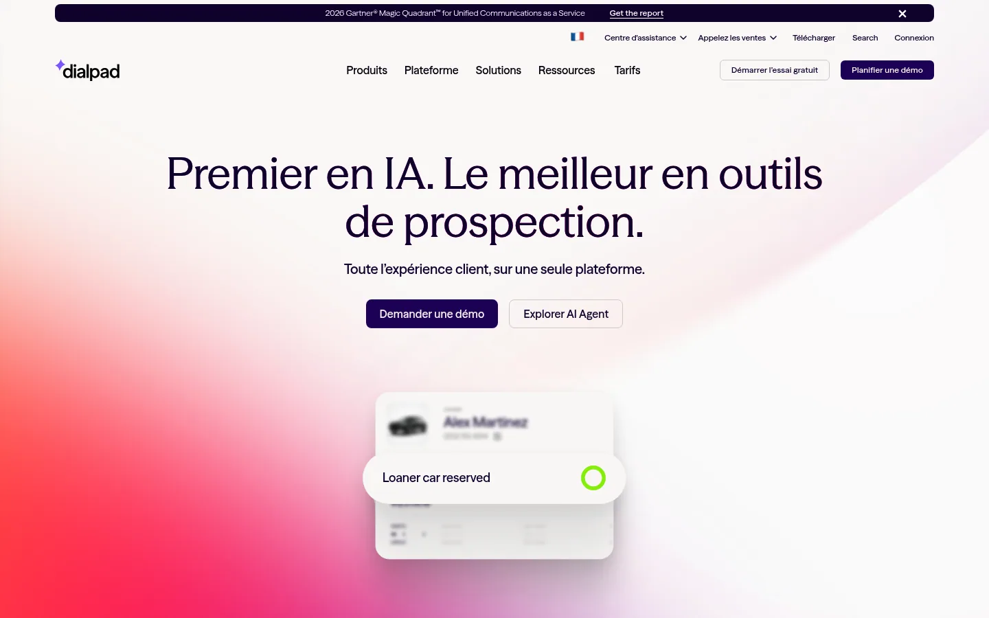 Homepage of the Dialpad software