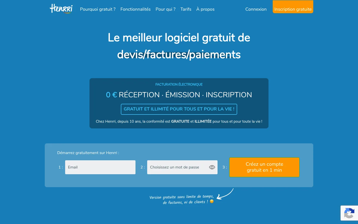 Henrri software home page