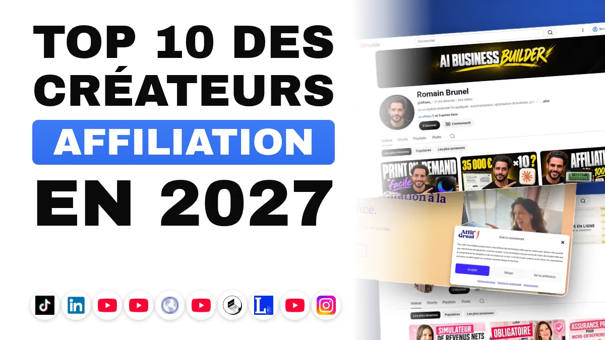 Les 10 meilleurs créateurs de contenu sur l'affiliation en France