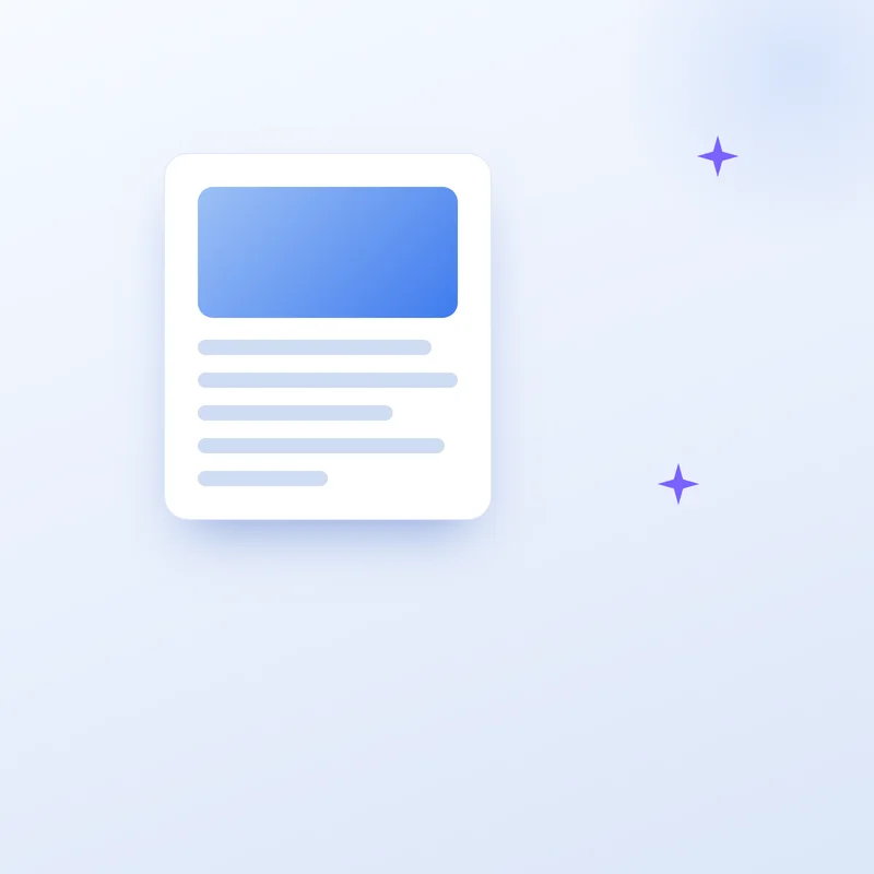 Illustration of a generated article with a cover image, Sorank for SaaS