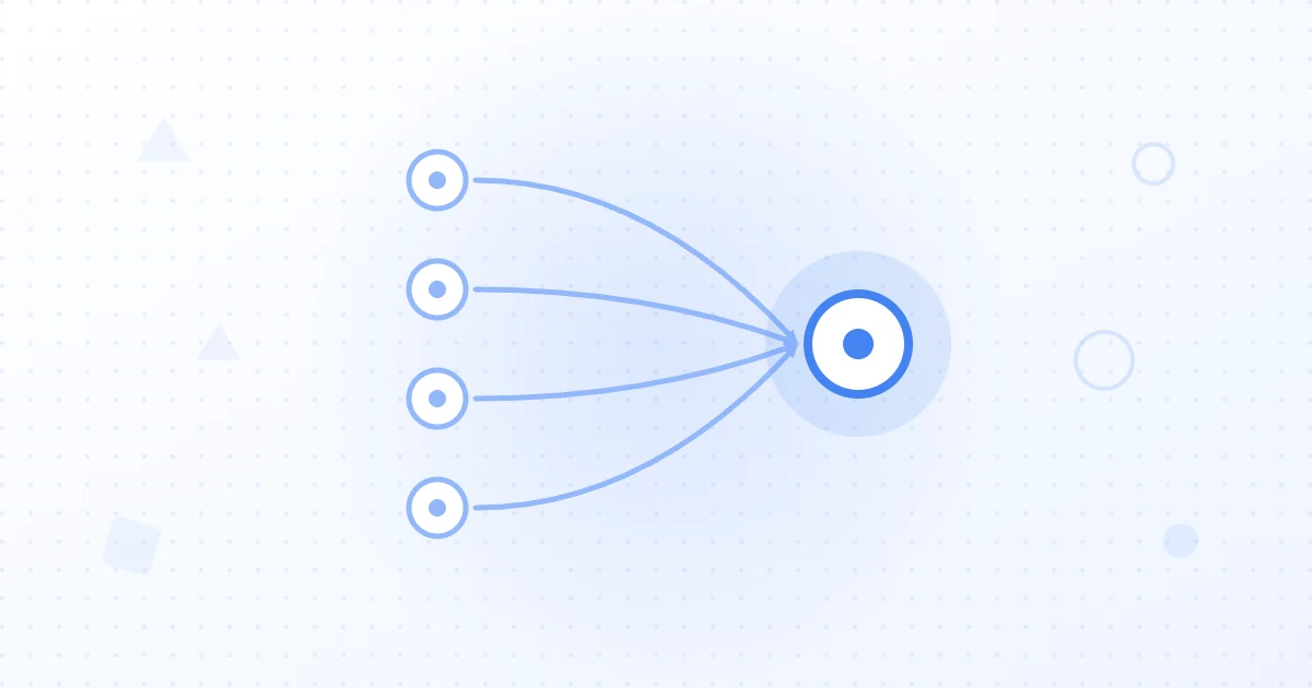 Diagram showing passages from multiple websites, forums, and videos converging and merging into a single synthesized AI answer.