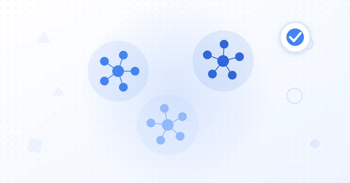 Hub and spoke diagram with a central pillar page linked to several supporting subtopic pages by two way internal links.