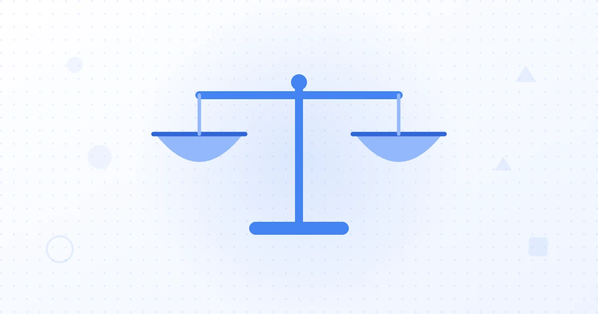 Illustration of a balanced scale weighing an AI chip against a legal document, with the European Union flag in the background representing AI regulation.