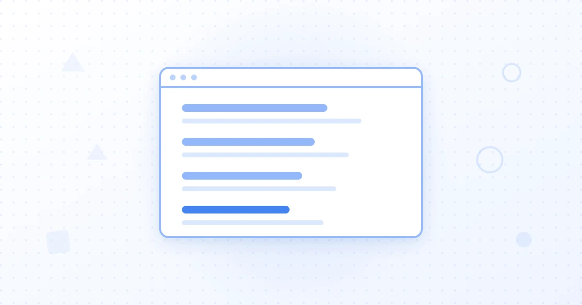 Illustration d'une analyse de la SERP : une page de résultats découpée en blocs, avec intentions et pages concurrentes