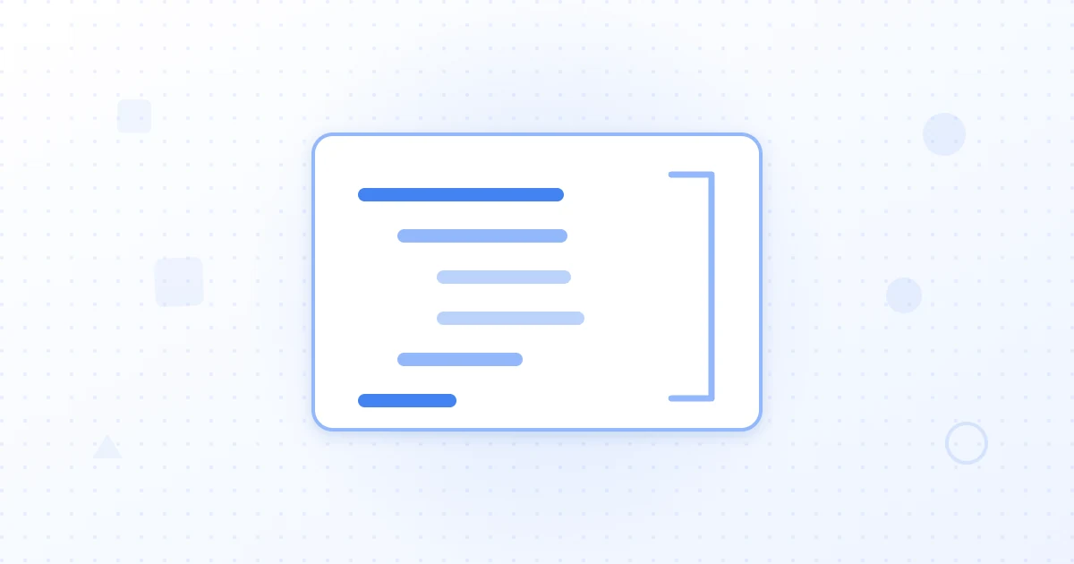 Illustrazione blu minimalista che rappresenta il markup schema