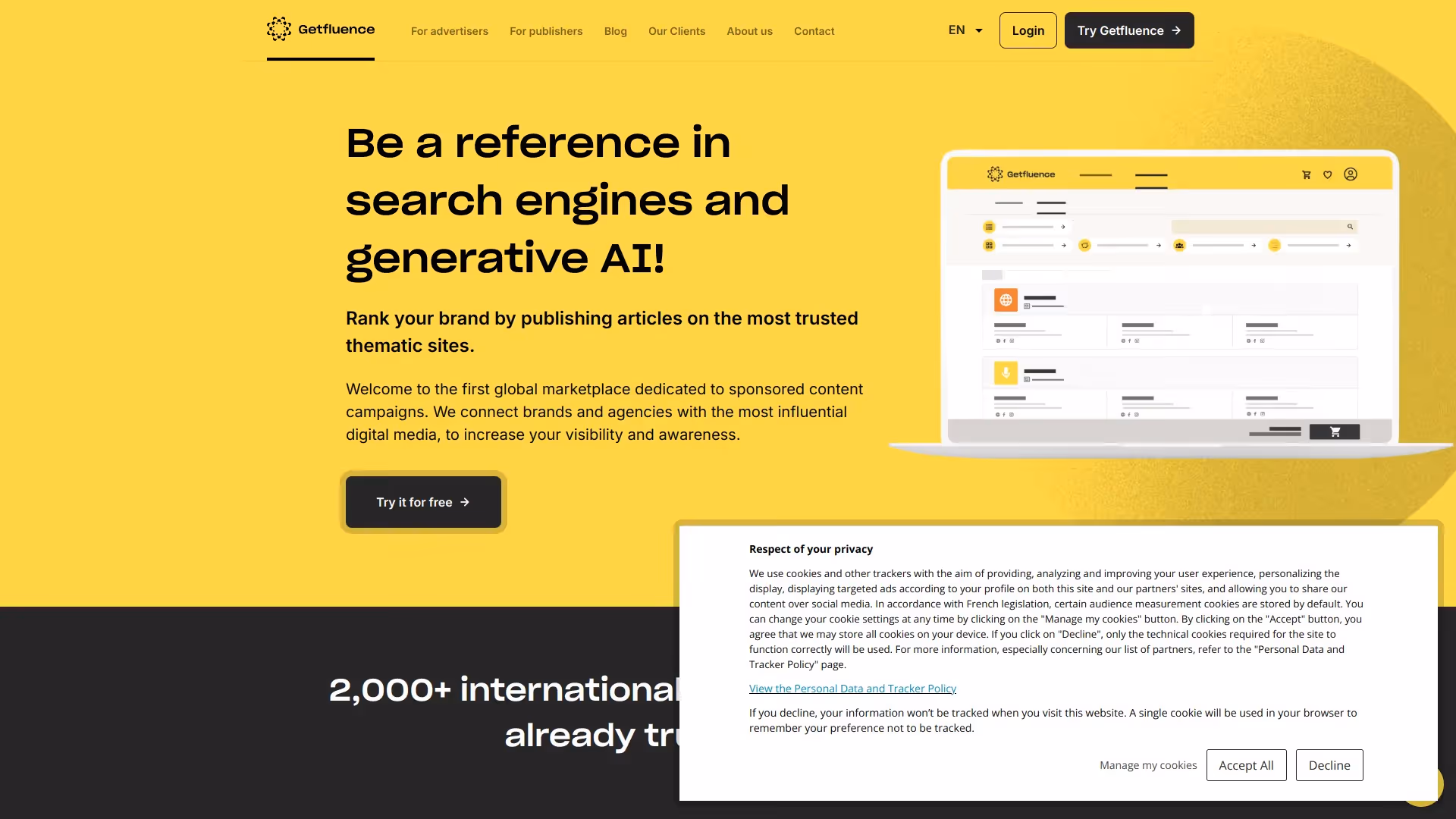 Marketplace di media Getfluence