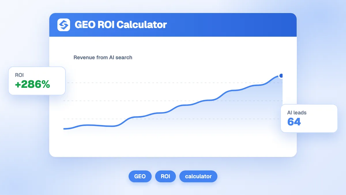 Calculateur ROI GEO avec champs visites IA, taux de conversion, budget et résultat revenu mensuel projeté