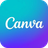 Canva logo with white cursive text on a blue to purple gradient background.