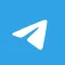 White paper airplane icon on a blue background representing the Telegram messaging app.