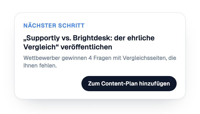 Nächster Schritt: eine Vergleichsseite veröffentlichen