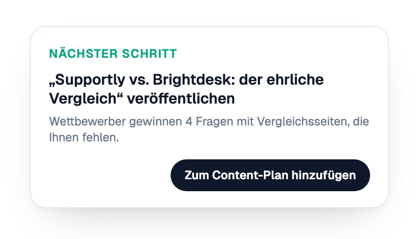 Nächster Schritt: eine Vergleichsseite veröffentlichen