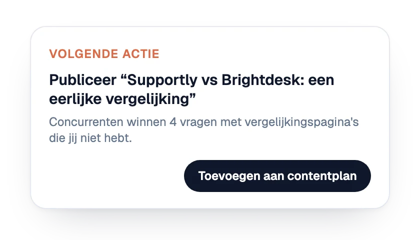 Volgende actie: een vergelijkingspagina publiceren