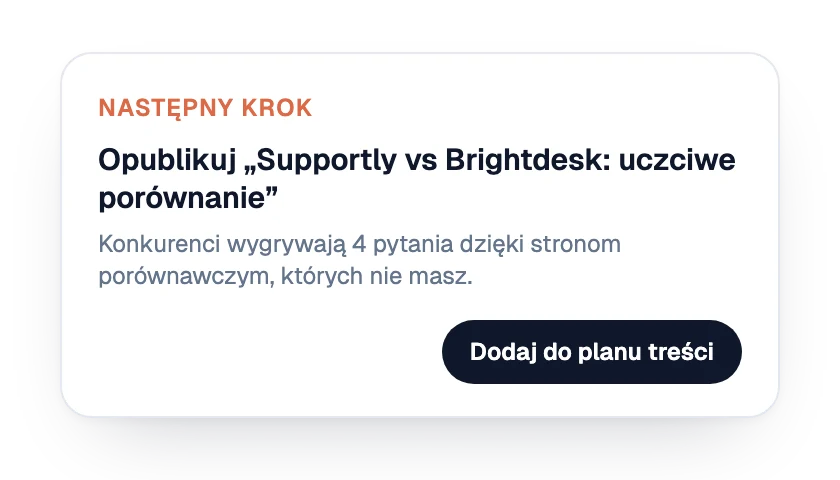 Następne działanie: strona porównawcza do opublikowania