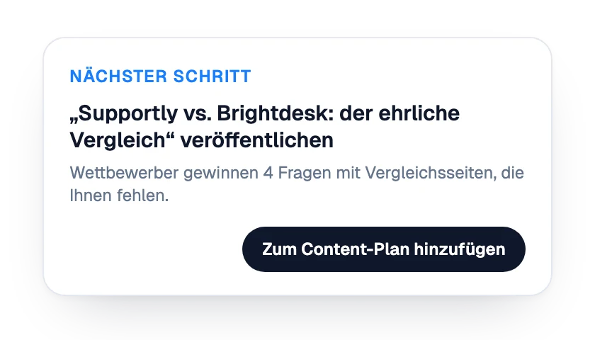Nächster Schritt: eine Vergleichsseite veröffentlichen