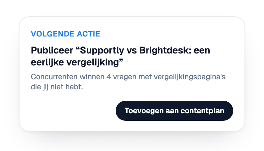 Volgende actie: een vergelijkingspagina publiceren