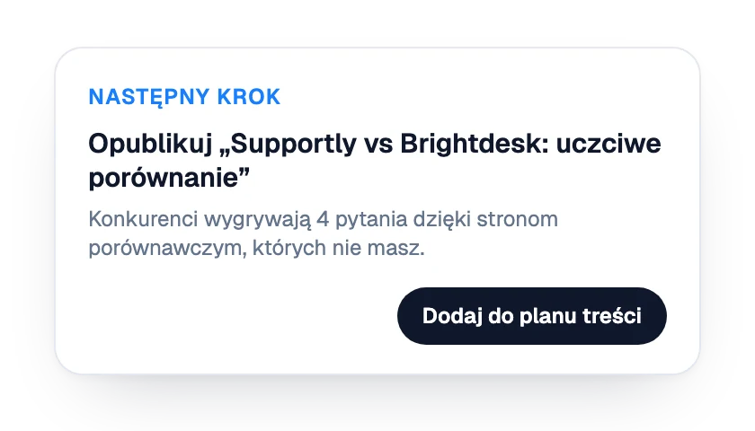Następne działanie: strona porównawcza do opublikowania