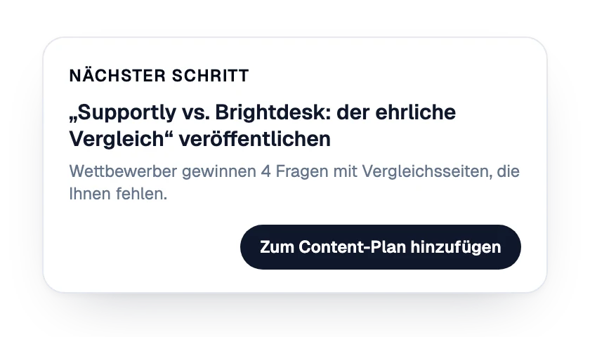 Nächster Schritt: eine Vergleichsseite veröffentlichen