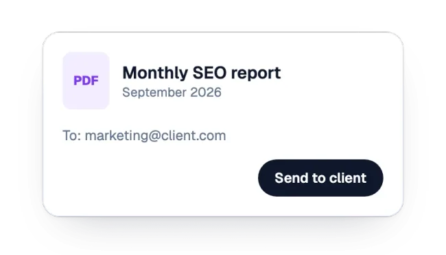 Monthly SEO report ready to send to the client