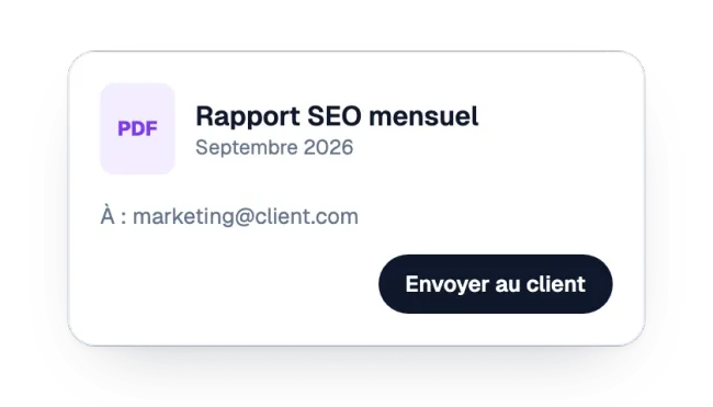 Rapport SEO mensuel prêt à être envoyé au client